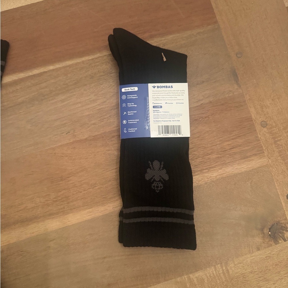Bombas Dark Casual Socks Men's Women's - Picture 3 of 3
